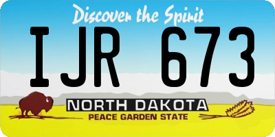 ND license plate IJR673