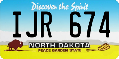 ND license plate IJR674