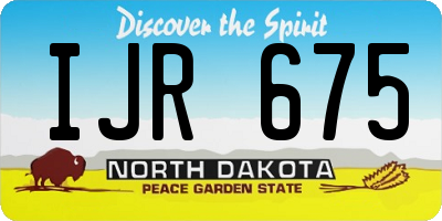 ND license plate IJR675
