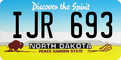 ND license plate IJR693