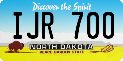ND license plate IJR700