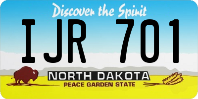 ND license plate IJR701