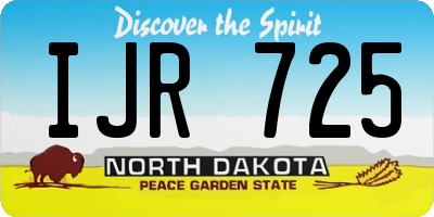 ND license plate IJR725