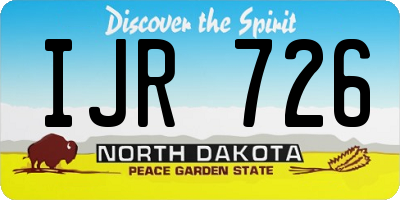 ND license plate IJR726