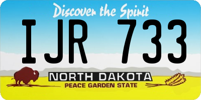 ND license plate IJR733