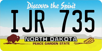 ND license plate IJR735