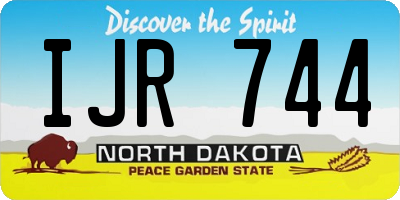 ND license plate IJR744