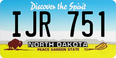 ND license plate IJR751