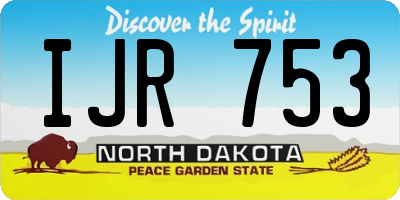ND license plate IJR753