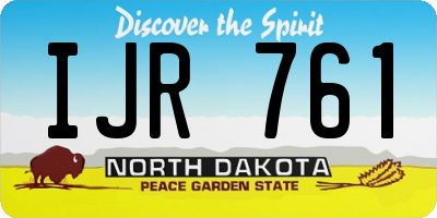ND license plate IJR761