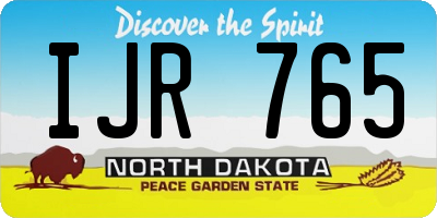 ND license plate IJR765
