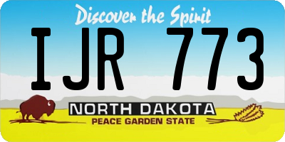 ND license plate IJR773