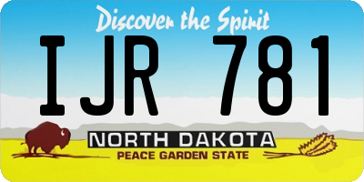 ND license plate IJR781