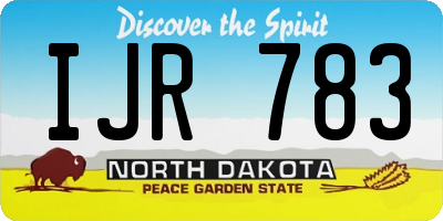 ND license plate IJR783