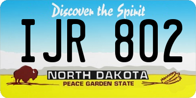 ND license plate IJR802
