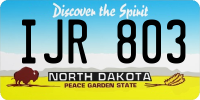 ND license plate IJR803