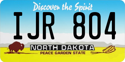 ND license plate IJR804