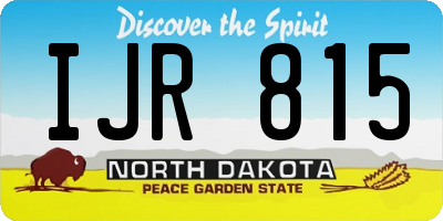 ND license plate IJR815