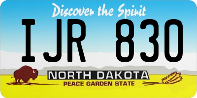 ND license plate IJR830