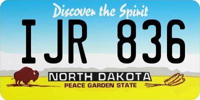 ND license plate IJR836