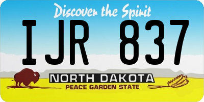 ND license plate IJR837
