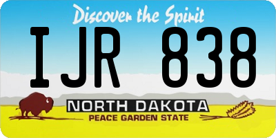 ND license plate IJR838