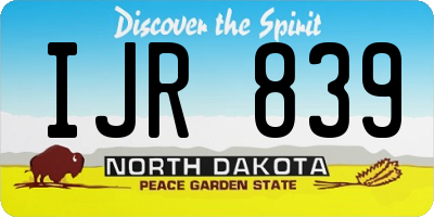 ND license plate IJR839