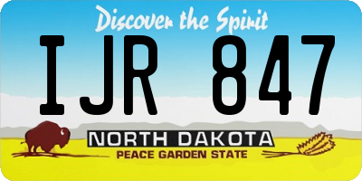 ND license plate IJR847