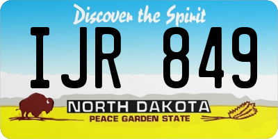ND license plate IJR849
