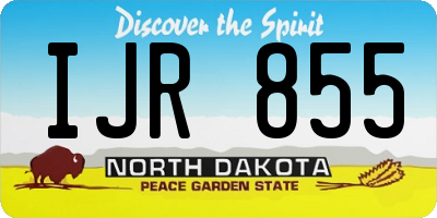 ND license plate IJR855