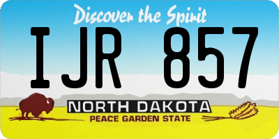 ND license plate IJR857