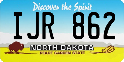 ND license plate IJR862