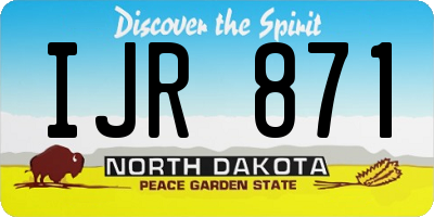 ND license plate IJR871