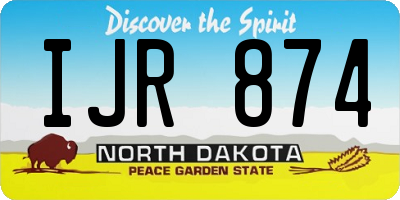 ND license plate IJR874