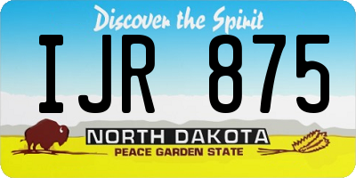 ND license plate IJR875