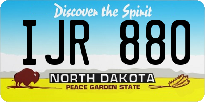 ND license plate IJR880