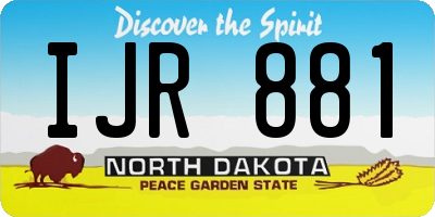ND license plate IJR881