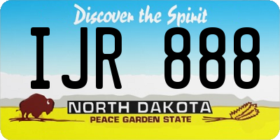 ND license plate IJR888