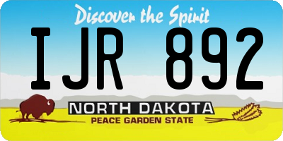 ND license plate IJR892