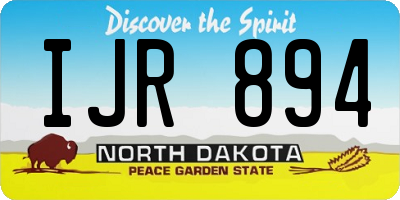 ND license plate IJR894