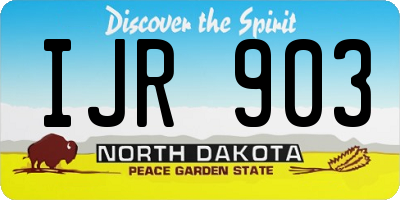 ND license plate IJR903