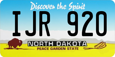 ND license plate IJR920