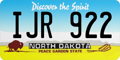 ND license plate IJR922