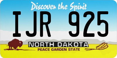 ND license plate IJR925