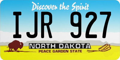 ND license plate IJR927