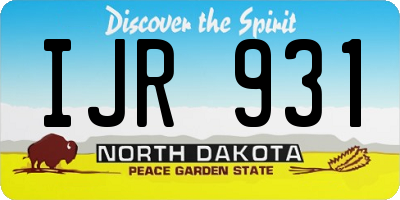 ND license plate IJR931