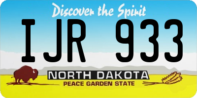 ND license plate IJR933