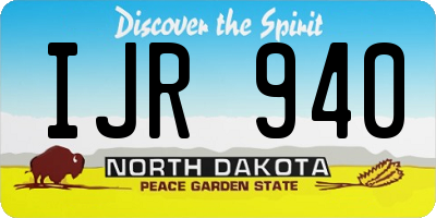 ND license plate IJR940
