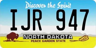 ND license plate IJR947