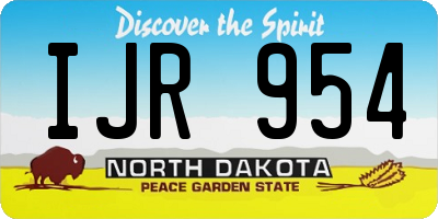 ND license plate IJR954